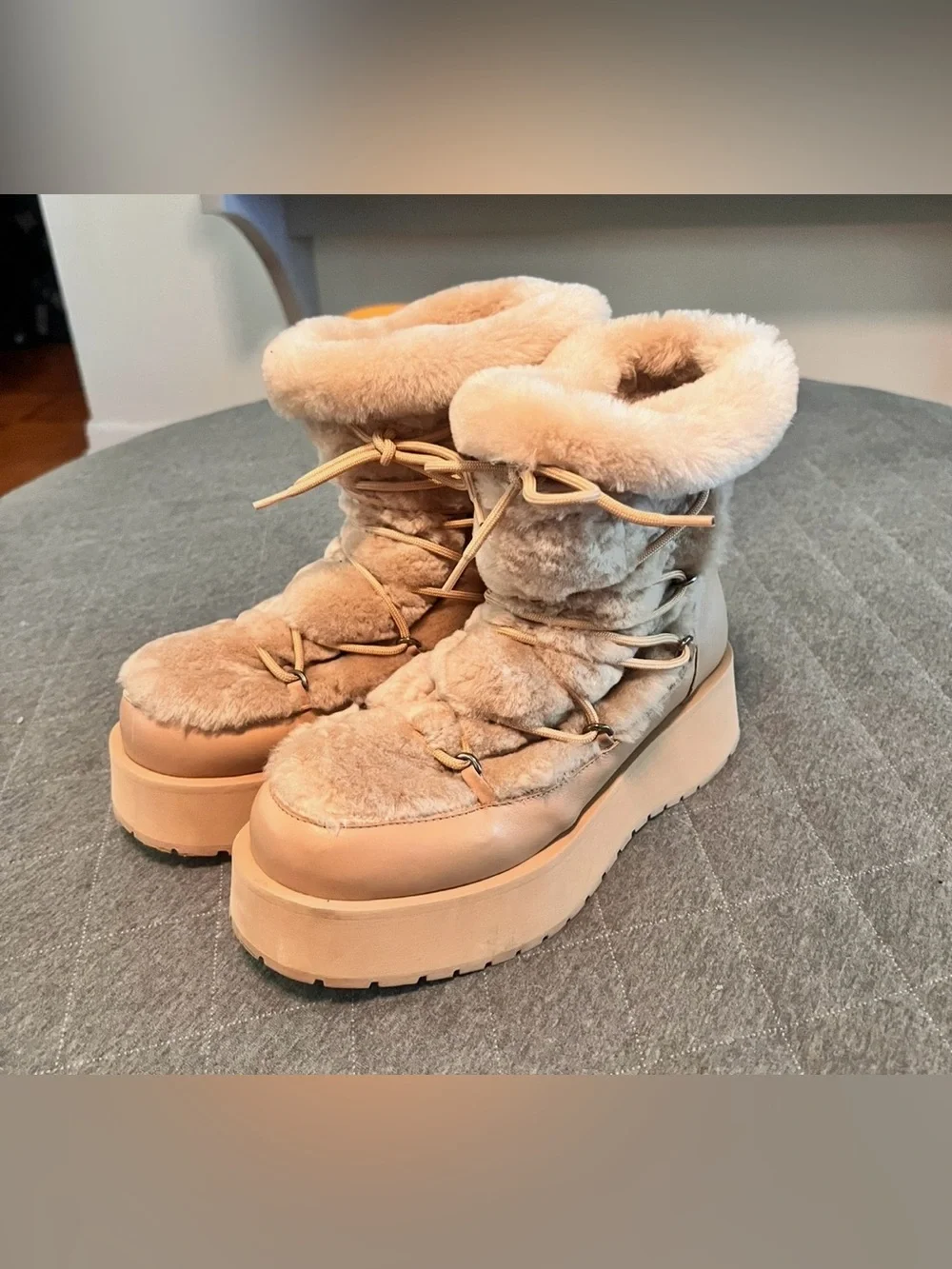 PALOMA BARCELO Sz 38 US 7.5 Miska Shearling Boots Orig $465 Exc Cond
